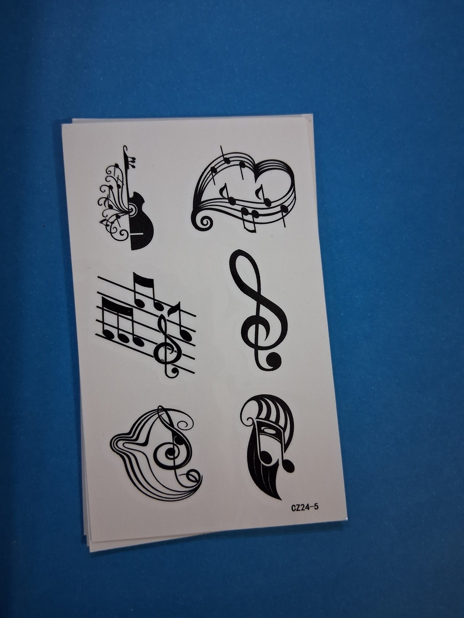 Temporary Tattoo — 39K Music Symbols 6-Pack (CZ24-5)